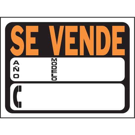 HY-KO Se Vende-Auto Sign 8.5" x 12.5", 10PK A01111